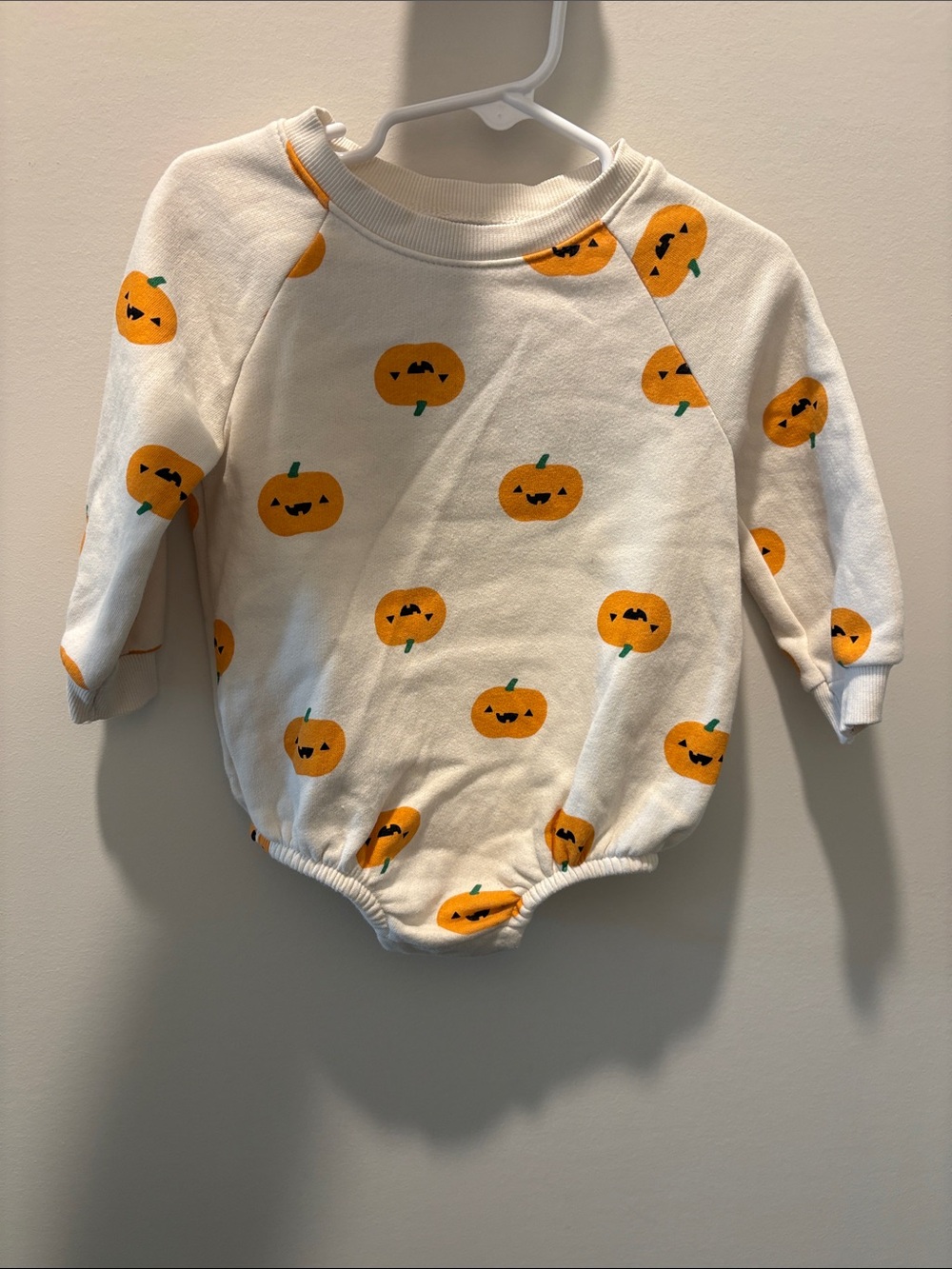 Old Navy Cream One-Piece with Orange Pumpkin Print